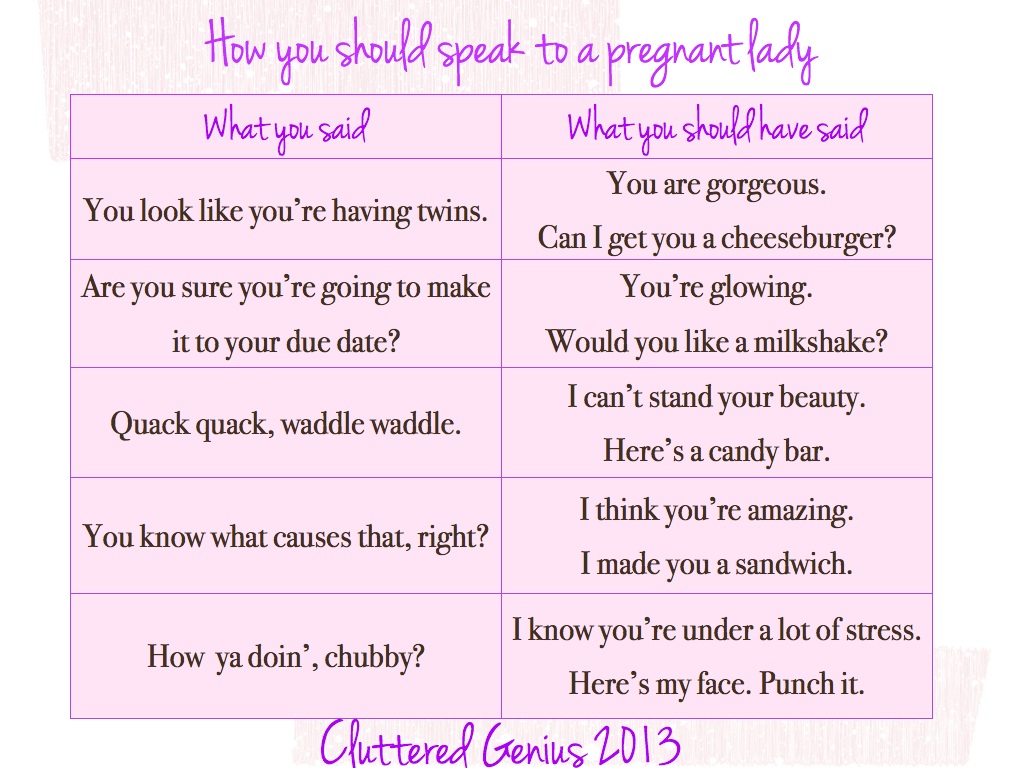 how you should speak to a pregnant lady