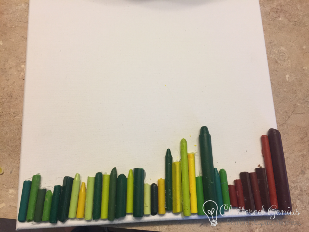 crayons on canvas