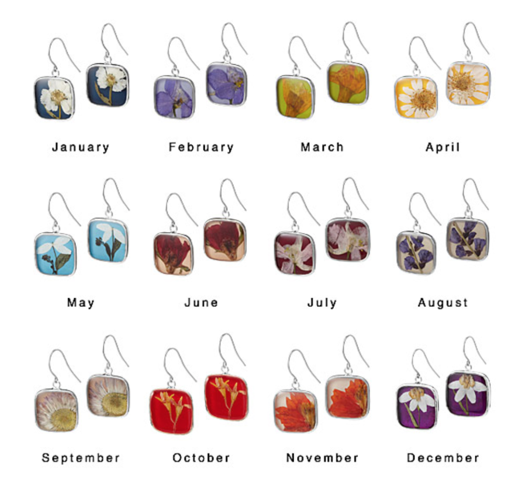 uncommon goods birth month flower earring