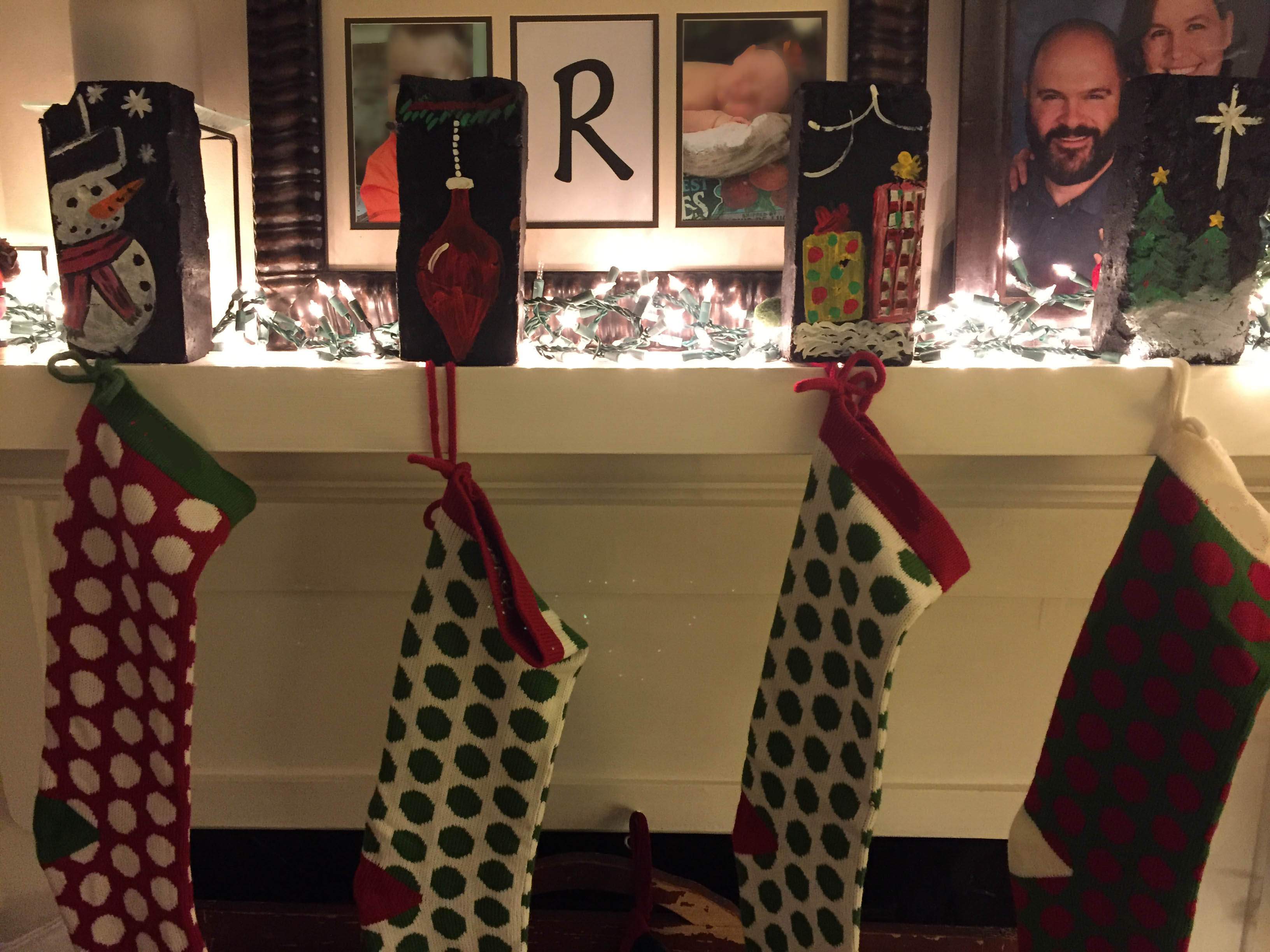 stockings hanging with bricks