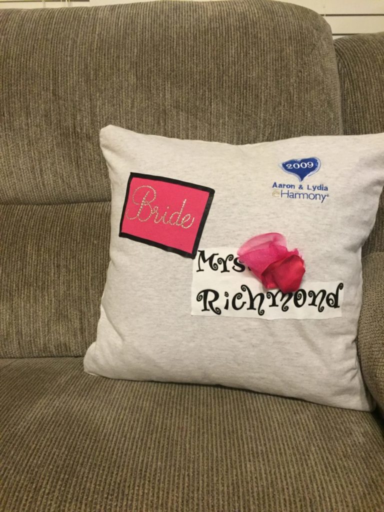 completed memory pillow